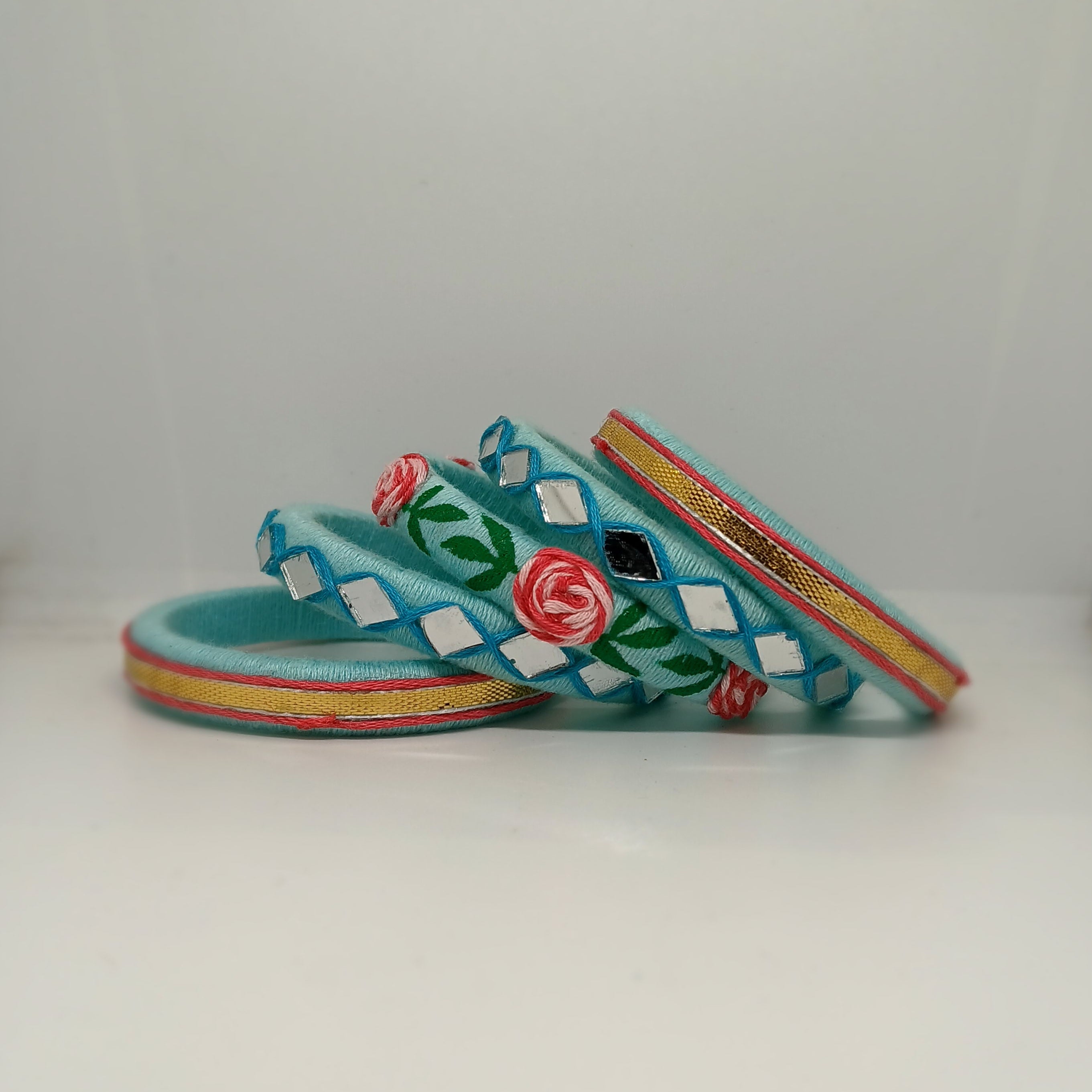 Medha [blue colour handcrafted bangles]