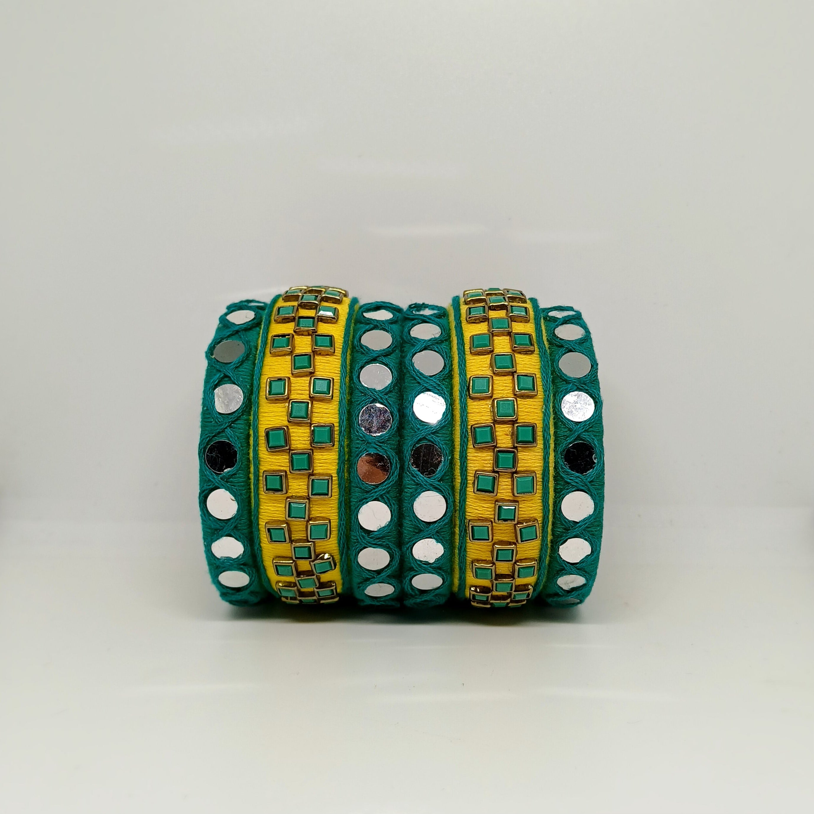 Niyati [green and yellow handcrafted bangle]