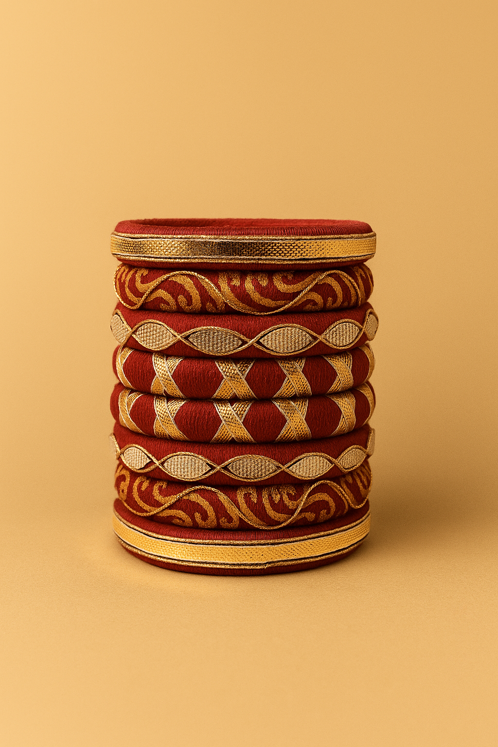 Neeva [Red and golden Handcrafted Bangles]