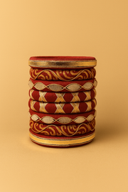 Neeva [Red and golden Handcrafted Bangles]