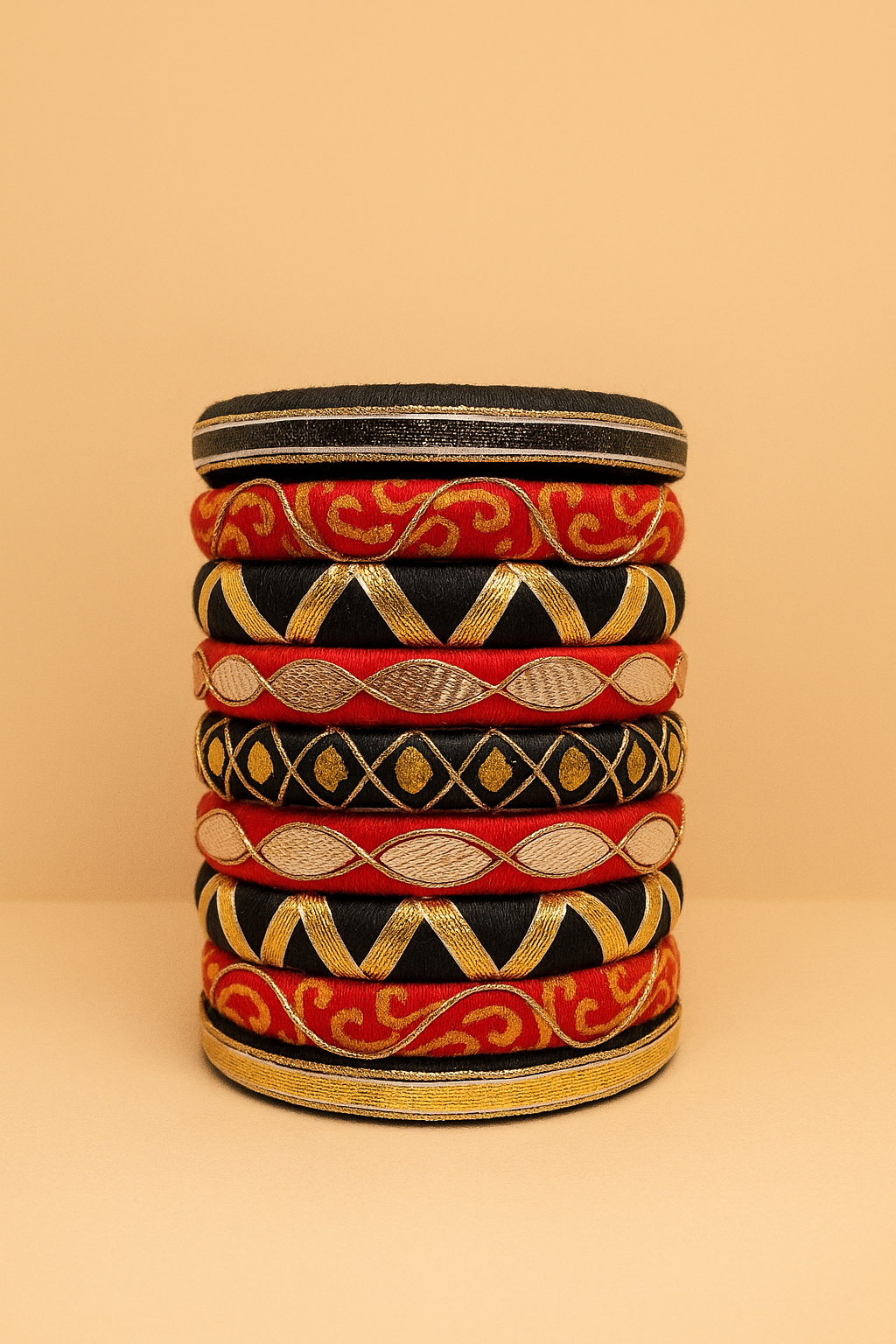 Roohi [red and black handcrafted bangles]