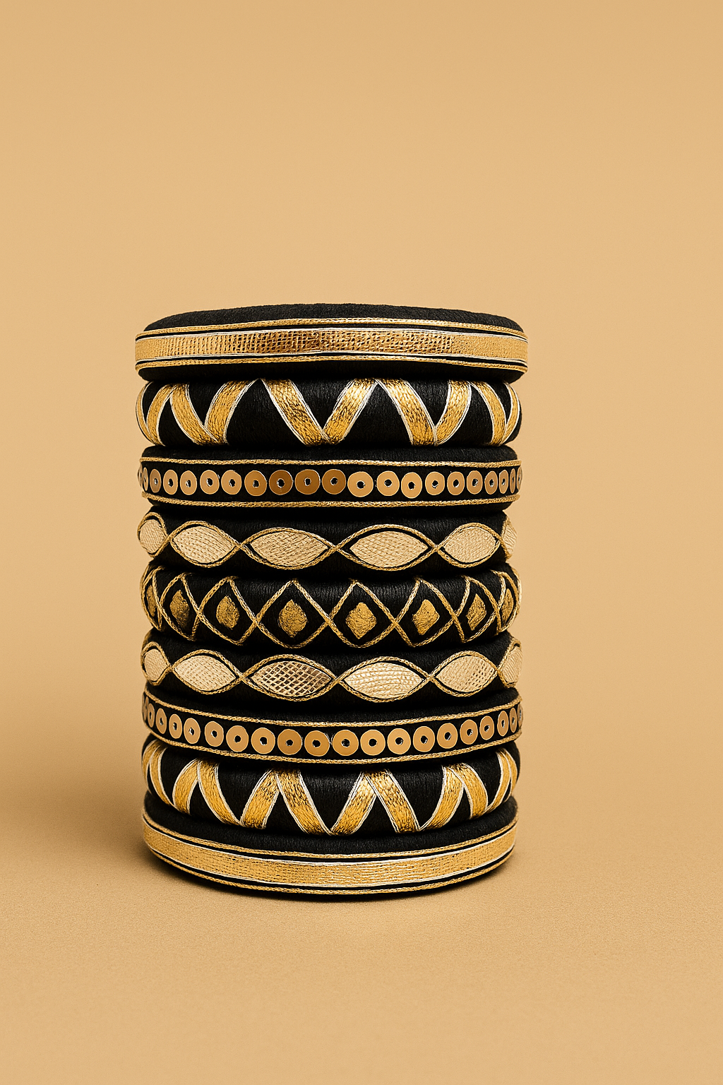 Aanya[Black and Golden Handcrafted Bangles]
