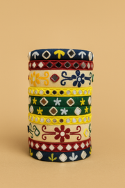 Shivali [Red yellow green Handcrafted Bangles]