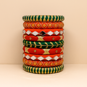 Meera [Red and green Handcrafted Bangles]