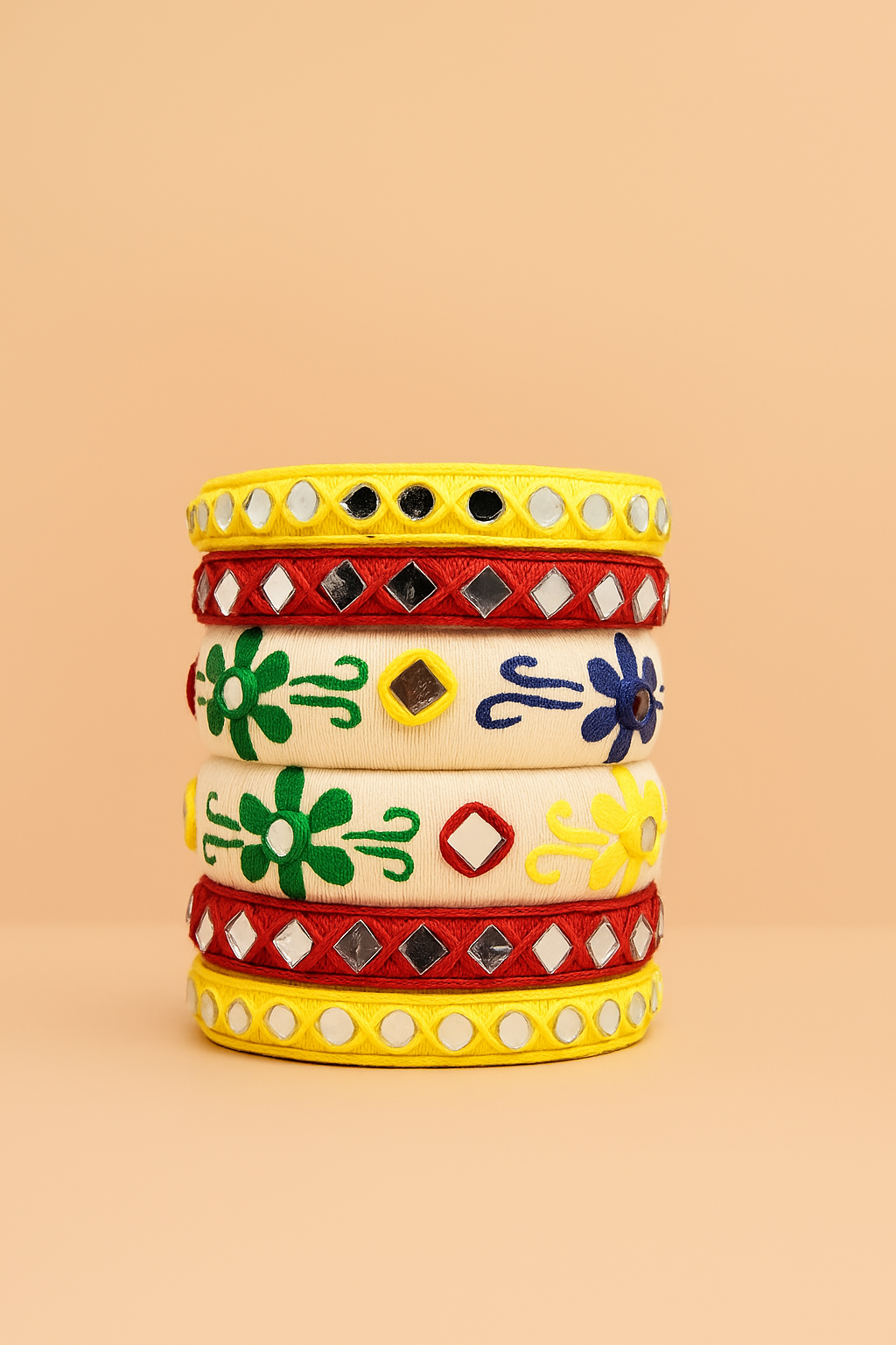Anjali [ yellow and red Handcrafted Bangles]