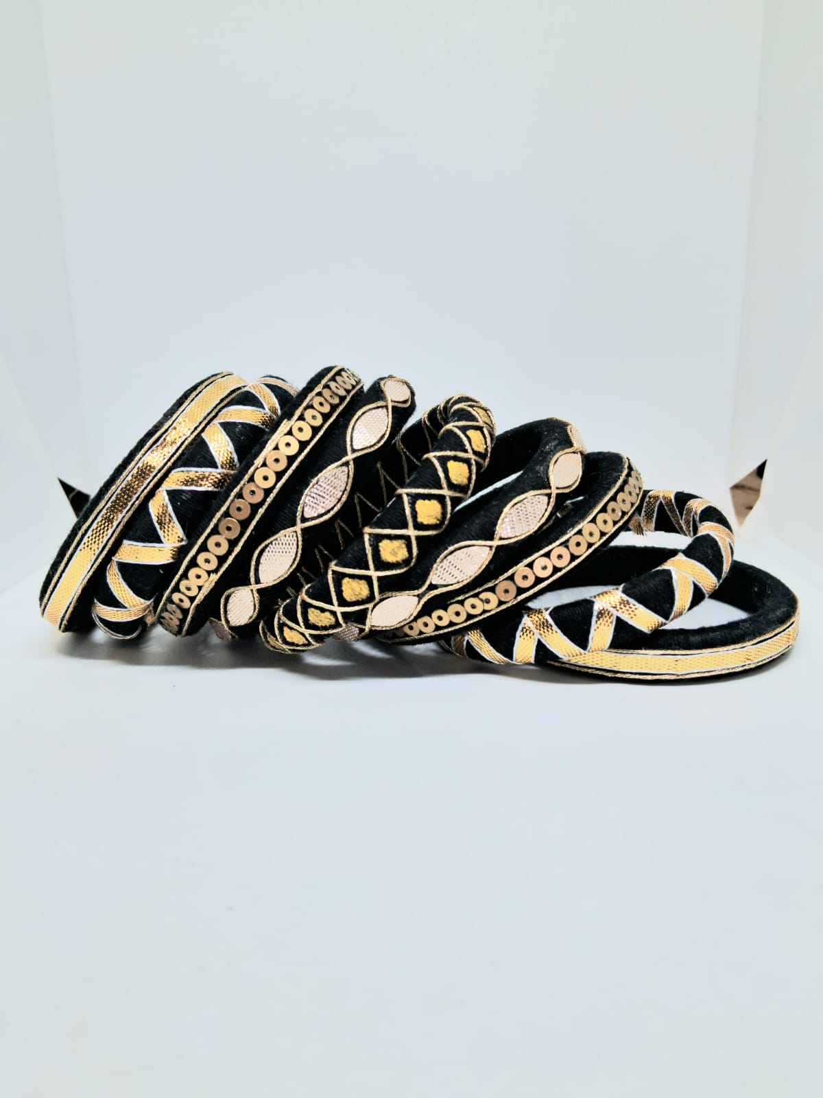 Aanya[Black and Golden Handcrafted Bangles]
