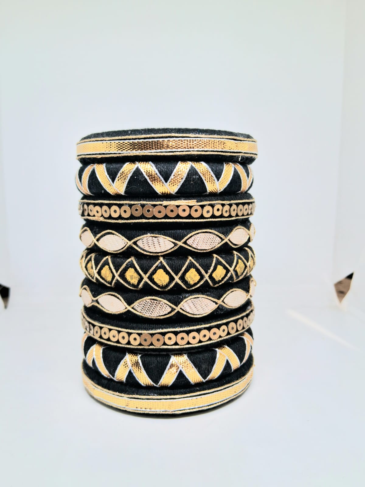 Aanya[Black and Golden Handcrafted Bangles]