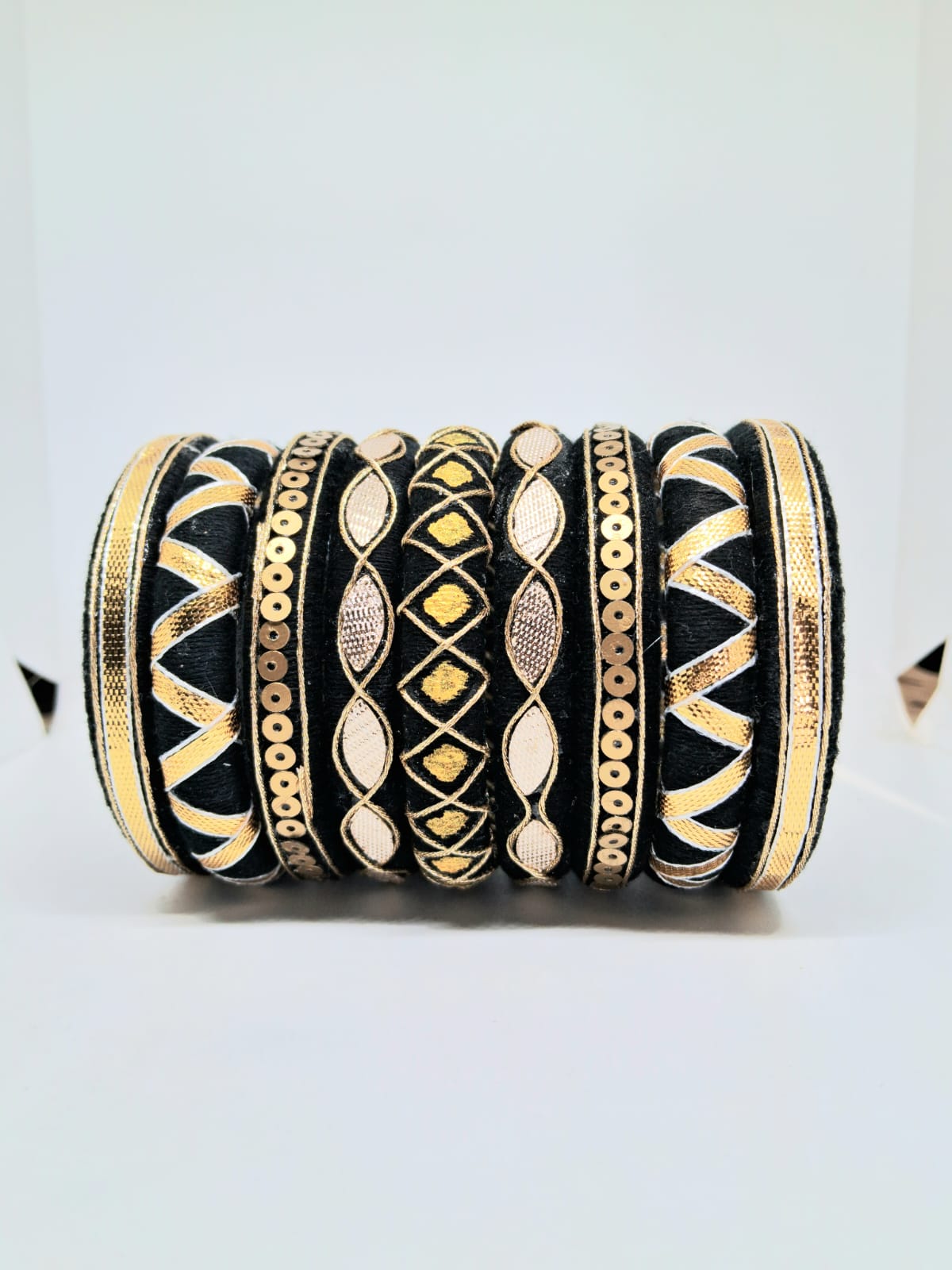 Aanya[Black and Golden Handcrafted Bangles]