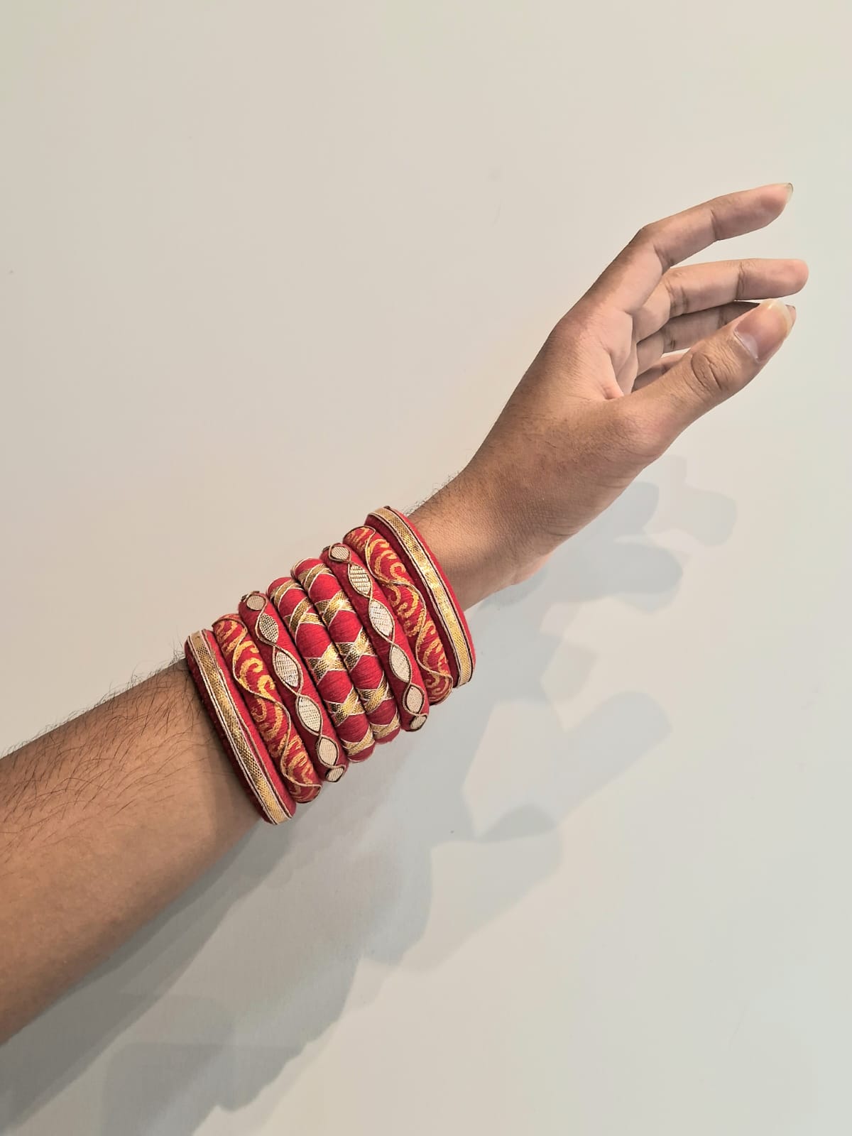 Neeva [Red and golden Handcrafted Bangles]