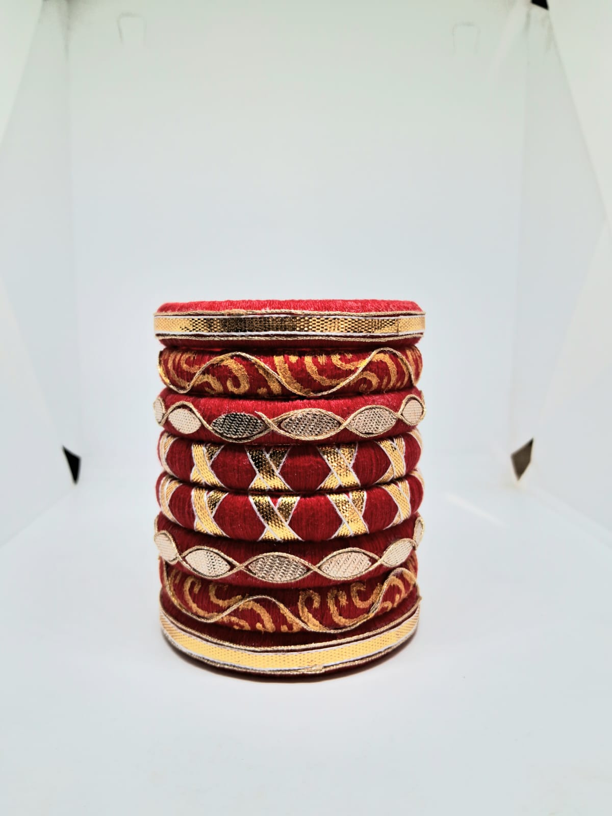 Neeva [Red and golden Handcrafted Bangles]