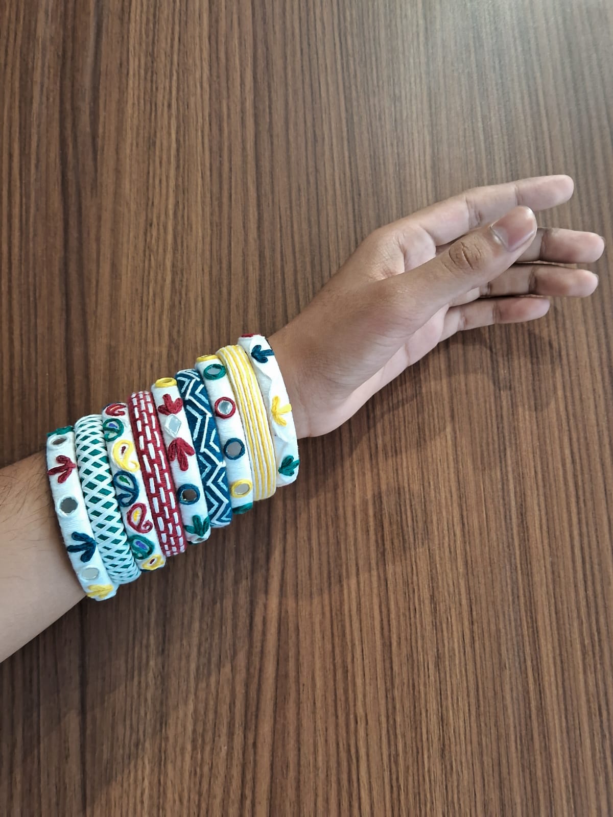 Nisha [White Handcrafted Bangles]