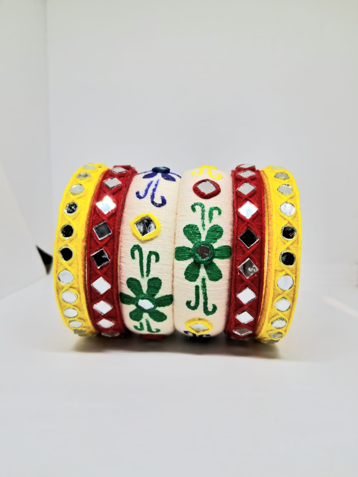 Anjali [ yellow and red Handcrafted Bangles]