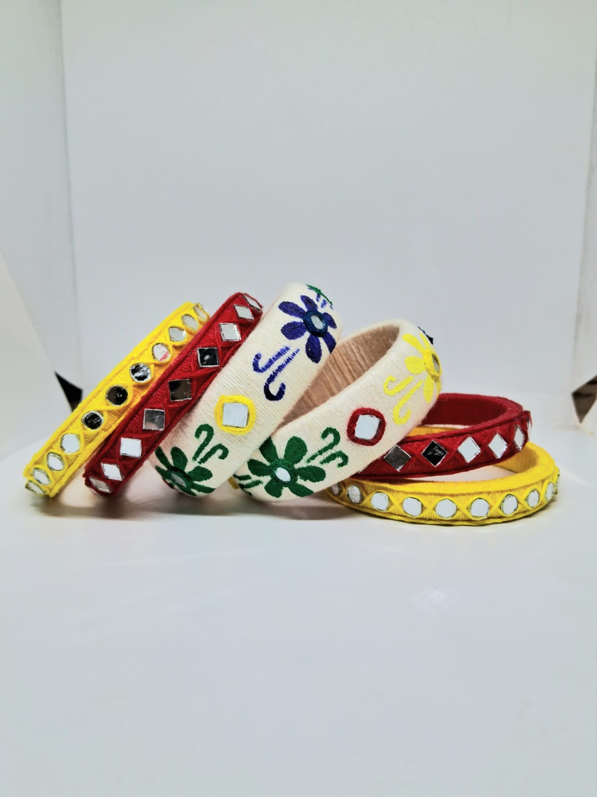 Anjali [ yellow and red Handcrafted Bangles]