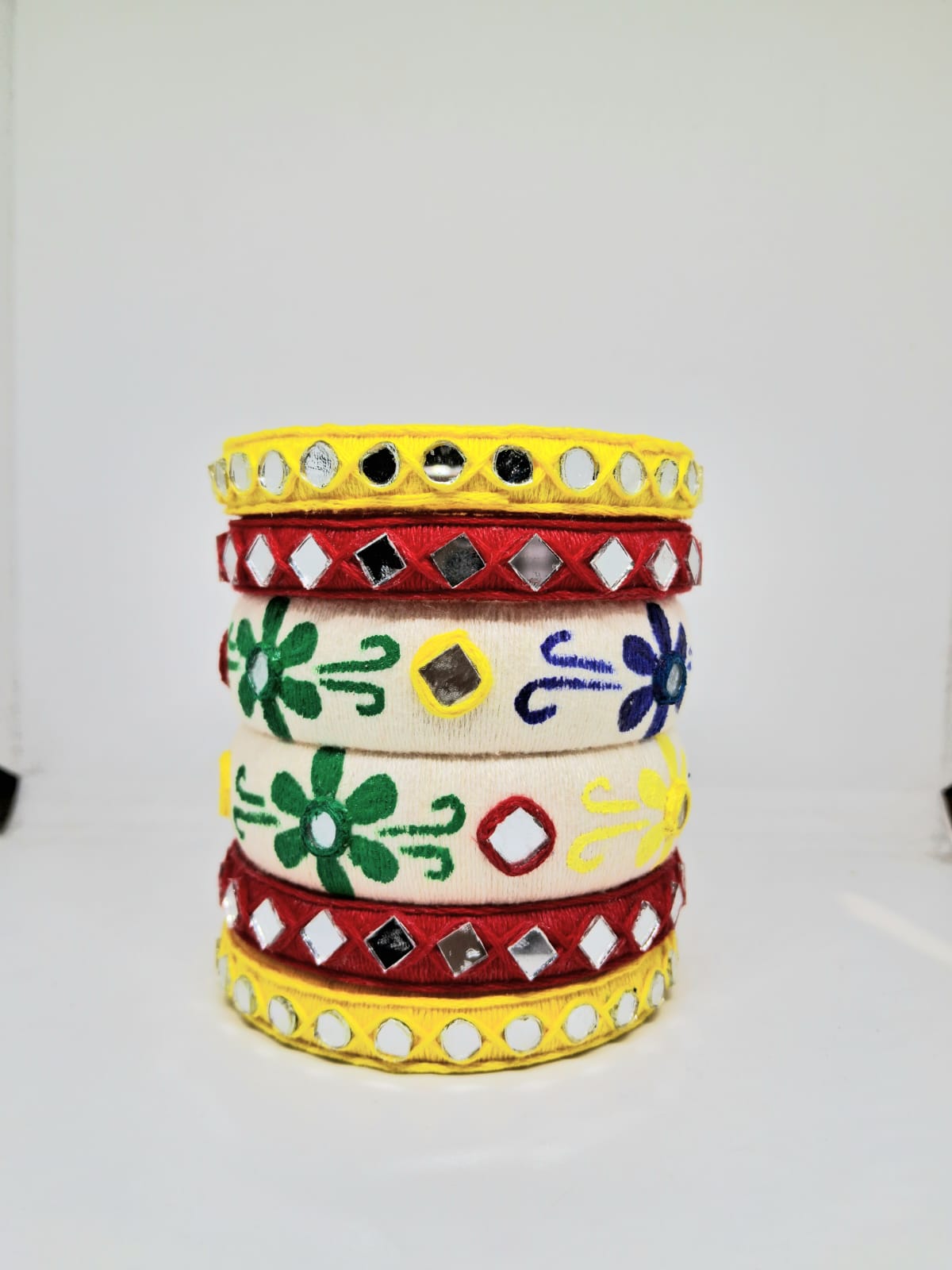 Anjali [ yellow and red Handcrafted Bangles]