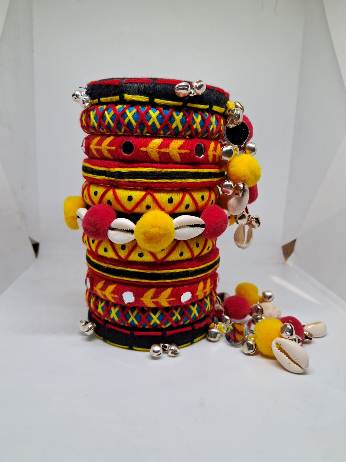 Anaisha[Red and yellow  Handcrafted Bangles]