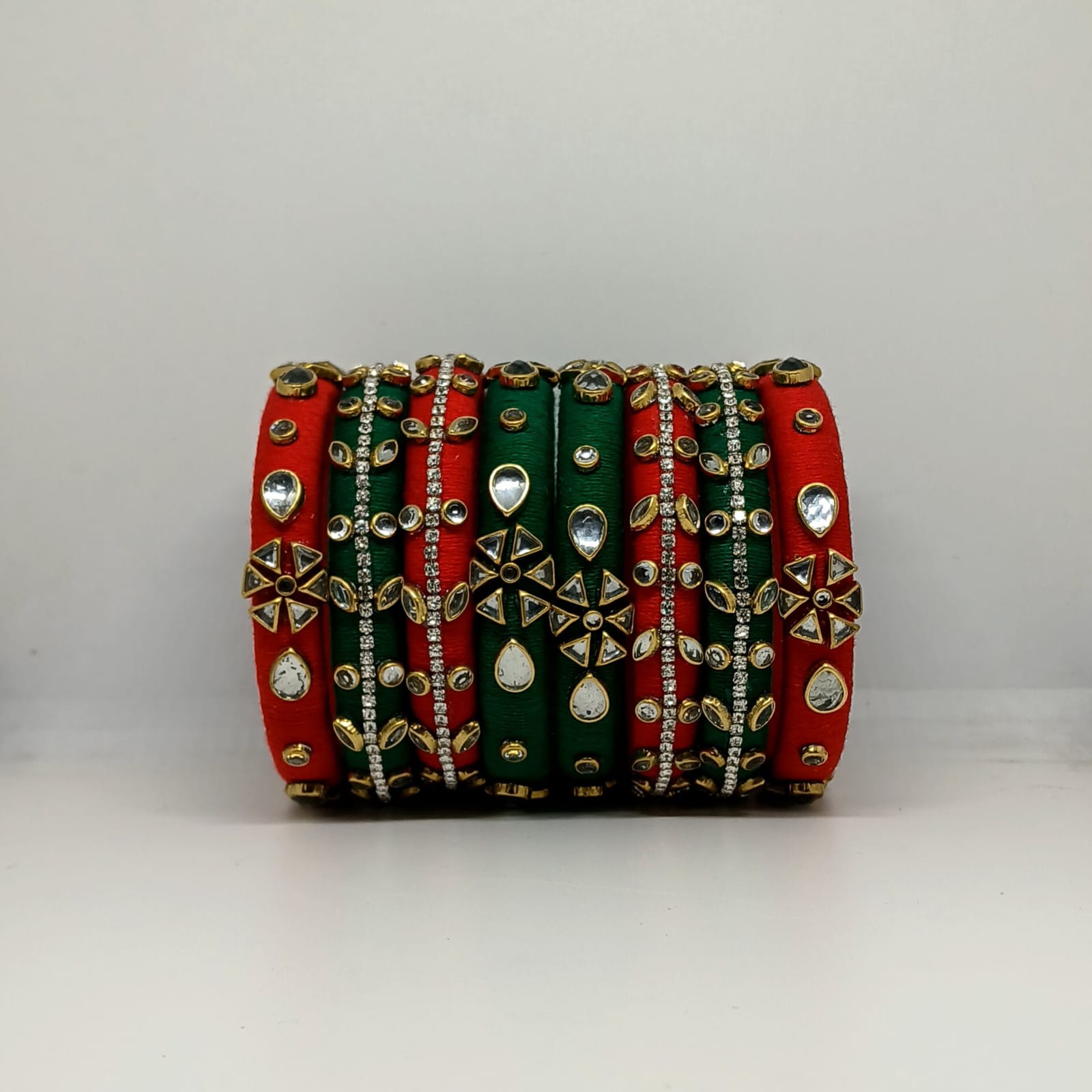Riddhi [red and green colour handcrafted Bnagles]