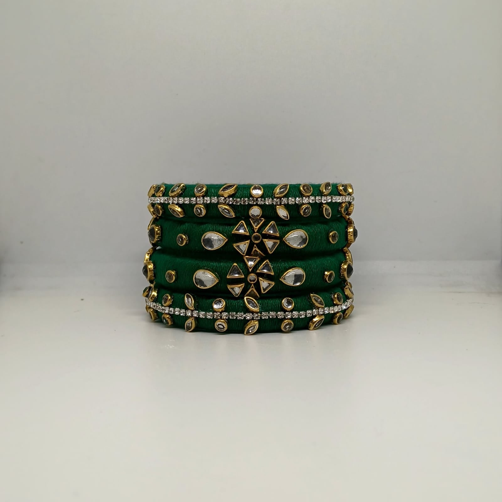 MISHKA [Green colour handcrafted Bangles]