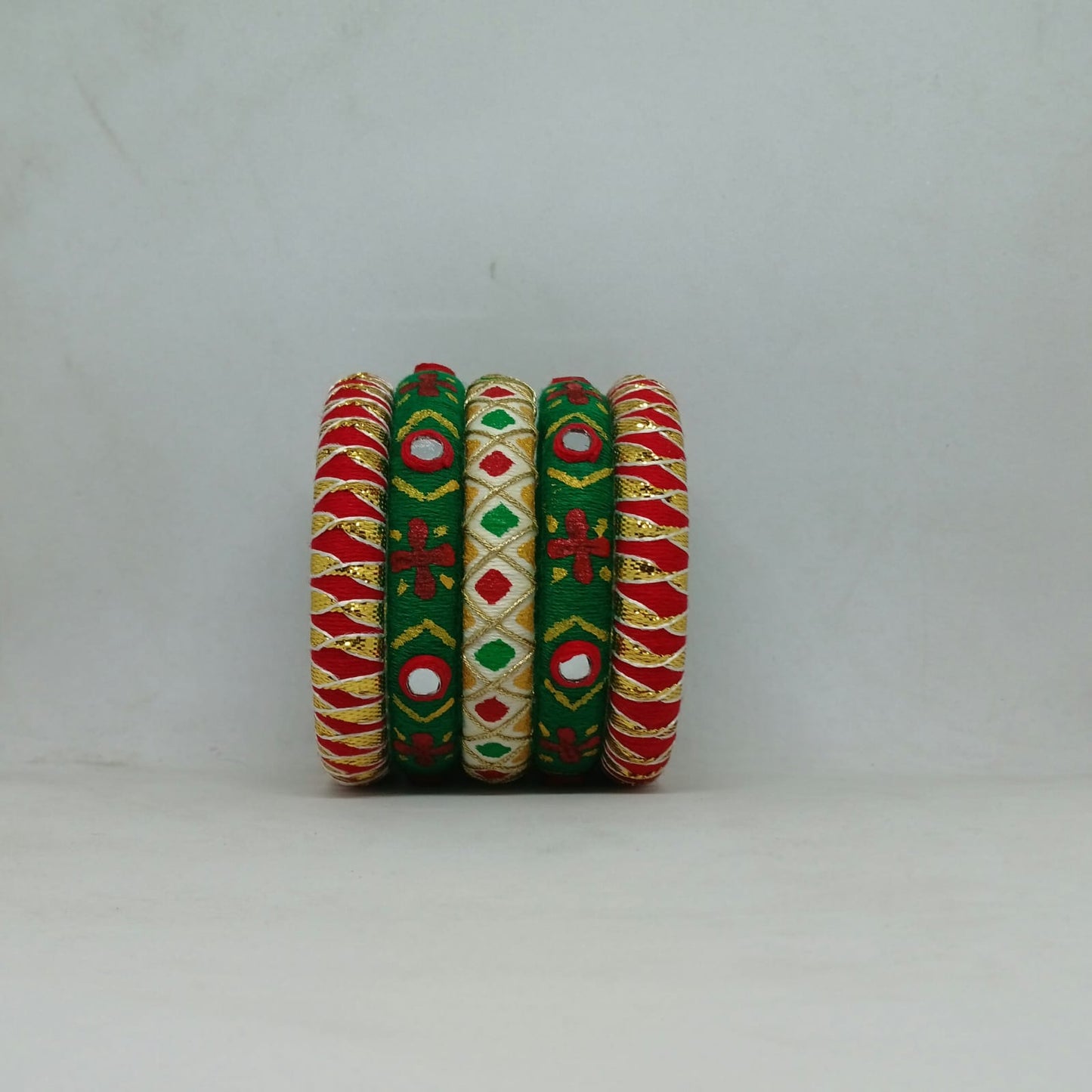 Ruhi [green and red colour handmade Bangles]