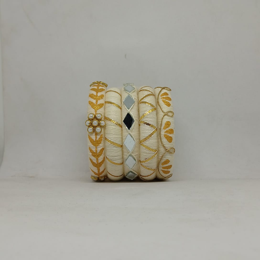Priya [white colour Handcrafted Bangles]