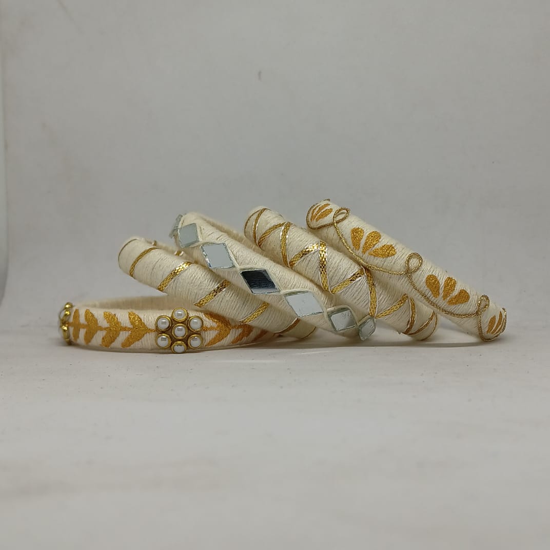 Priya [white colour Handcrafted Bangles]