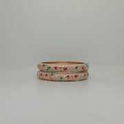 Enamel Bangles [Peach Color Elegant Floral Design]