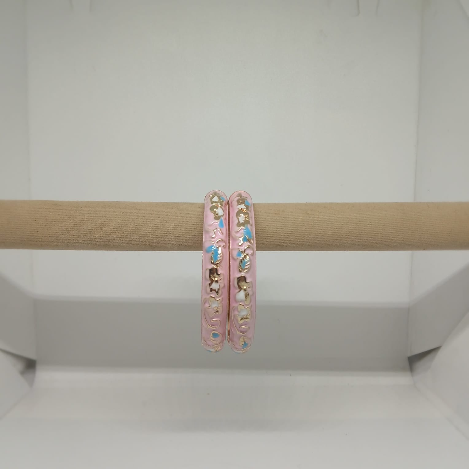 Enamel Bangles [Pink Color Elegant Floral Design]