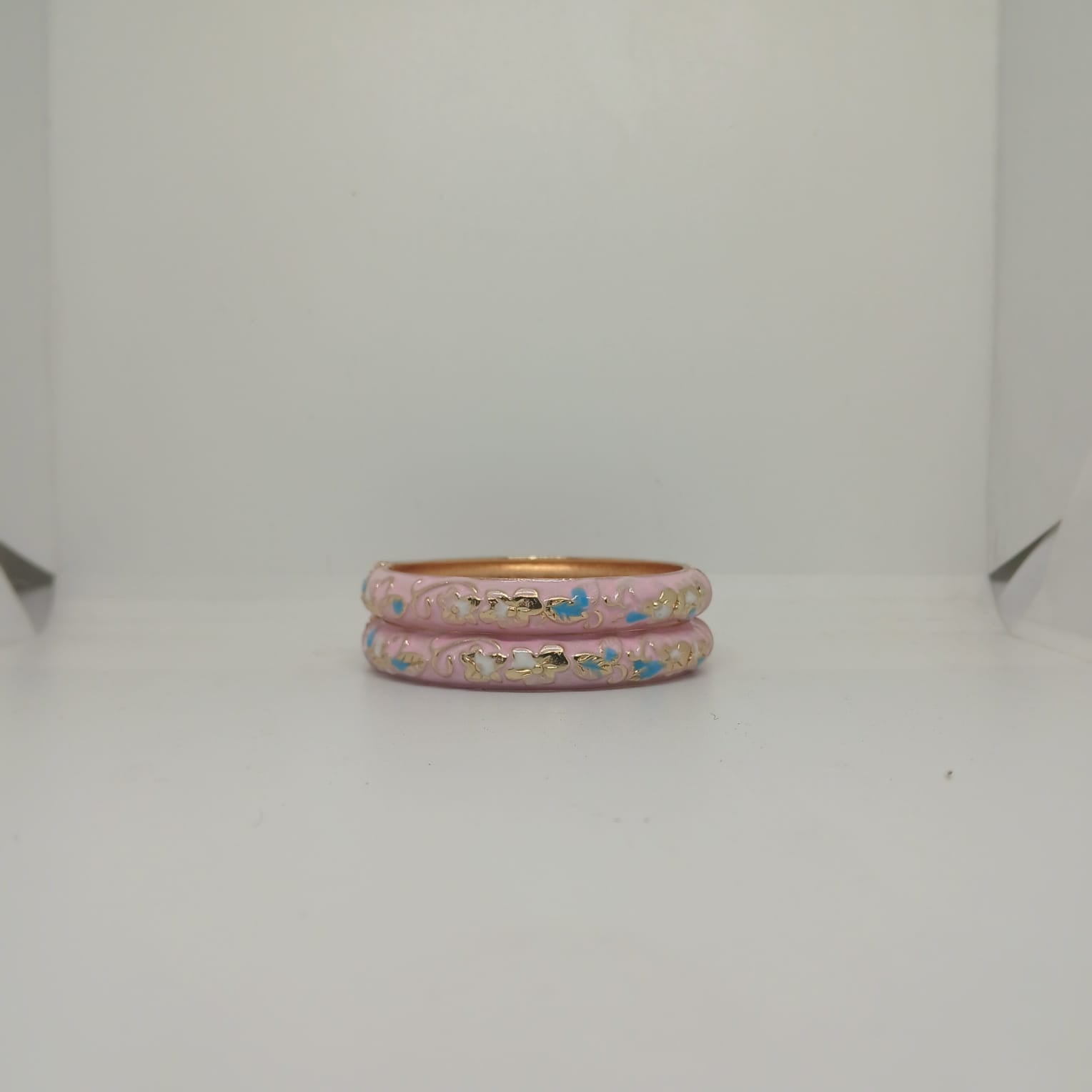 Enamel Bangles [Pink Color Elegant Floral Design]