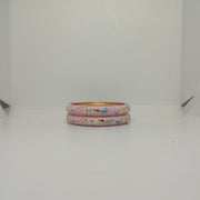 Enamel Bangles [Pink Color Elegant Floral Design]