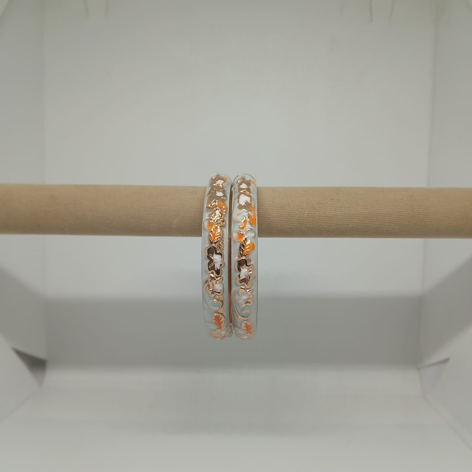 Enamel Bangles [Powder Blue Color Elegant Floral Design]