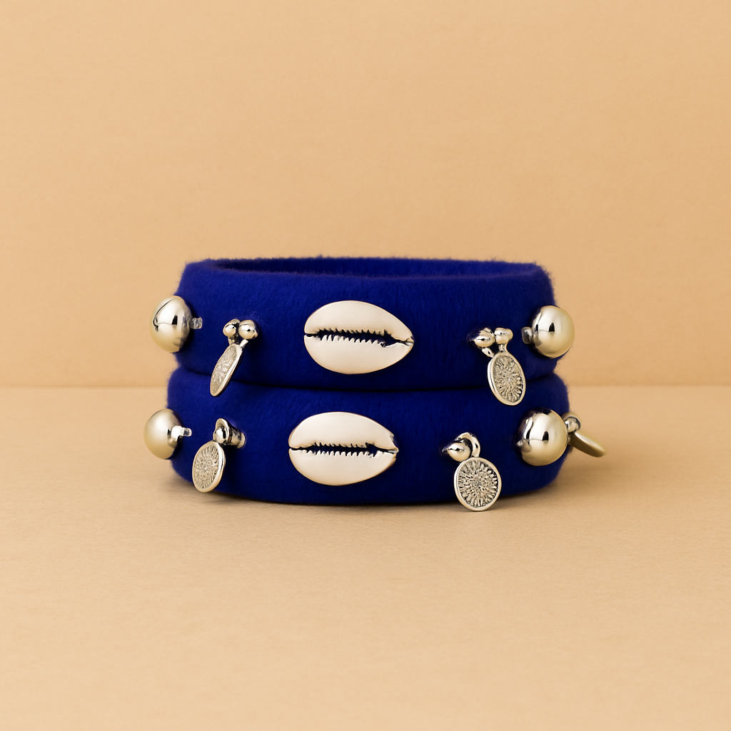 Brahmi [blue colour handcrafted bangles]